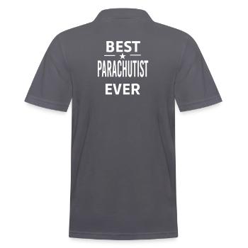 Der beste PARACHUTIST aller Zeiten - Männer Poloshirt - Anthrazit - Hinten - Nico (186cm)