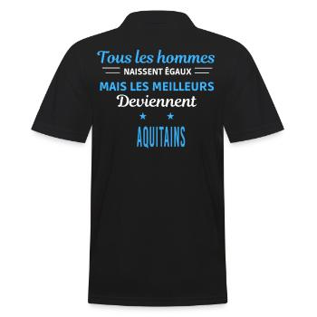 tous les hommes naissent égaux Aquitains - Polo Homme - noir - Dos - Kai (181cm)