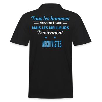 tous les hommes naissent égaux Archivistes - Polo Homme - noir - Dos - Kai (181cm)
