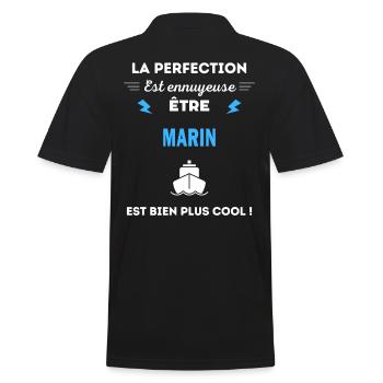 La perfection est ennuyeuse cool Marin - Polo Homme - noir - Dos - Kai (181cm)