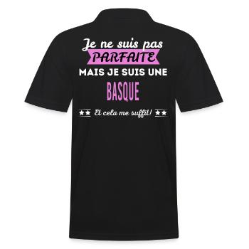 Je ne suis pas parfaite Basque - Polo Homme - noir - Dos - Kai (181cm)