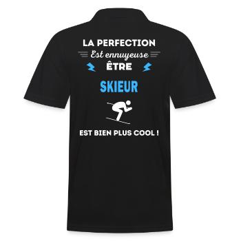 La perfection est ennuyeuse cool skieur - Polo Homme - noir - Dos - Kai (181cm)