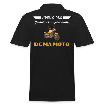 J'peux pas, je dois changer l'huile de ma moto - Polo Homme - noir - Dos - Kai (181cm)