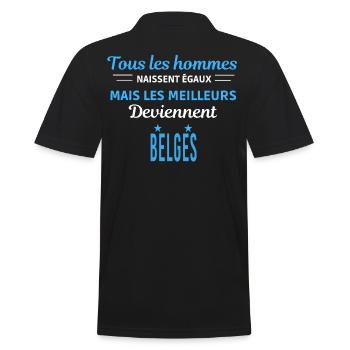 tous les hommes naissent égaux Belges - Polo Homme - noir - Dos - Kai (181cm)