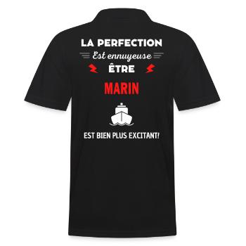 La perfection est ennuyeuse excitant! Marin - Polo Homme - noir - Dos - Kai (181cm)