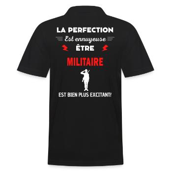 La perfection est ennuyeuse excitant! Militaire - Polo Homme - noir - Dos - Kai (181cm)