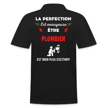 La perfection est ennuyeuse excitant! plombier - Polo Homme - noir - Dos - Kai (181cm)