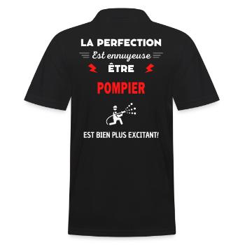 La perfection est ennuyeuse excitant! pompier - Polo Homme - noir - Dos - Kai (181cm)