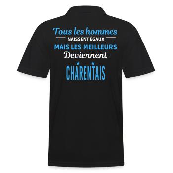 tous les hommes naissent égaux Charentais - Polo Homme - noir - Dos - Kai (181cm)