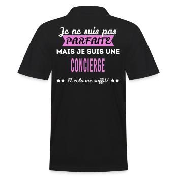Je ne suis pas parfaite concierge - Polo Homme - noir - Dos - Kai (181cm)