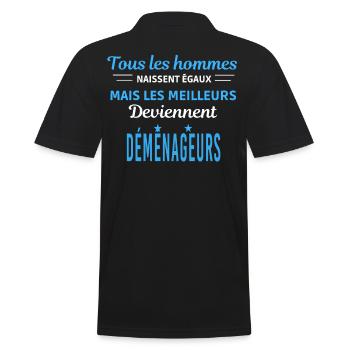 tous les hommes naissent égaux Déménageurs - Polo Homme - noir - Dos - Kai (181cm)