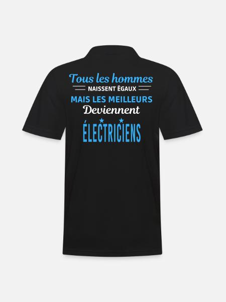 tous les hommes naissent égaux Électriciens - Polo Homme - noir