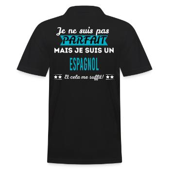 Je ne suis pas parfait ESPAGNOL - Polo Homme - noir - Dos - Kai (181cm)