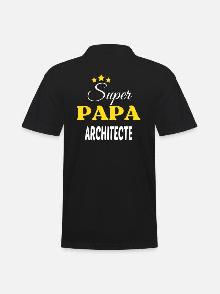 Super Papa ARCHITECTE ANNIVERSAIRE - Polo Homme - noir