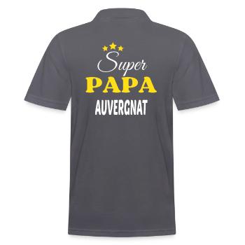 Super Papa AUVERGNAT ANNIVERSAIRE - Polo Homme - charbon - Dos - Nico (186cm)