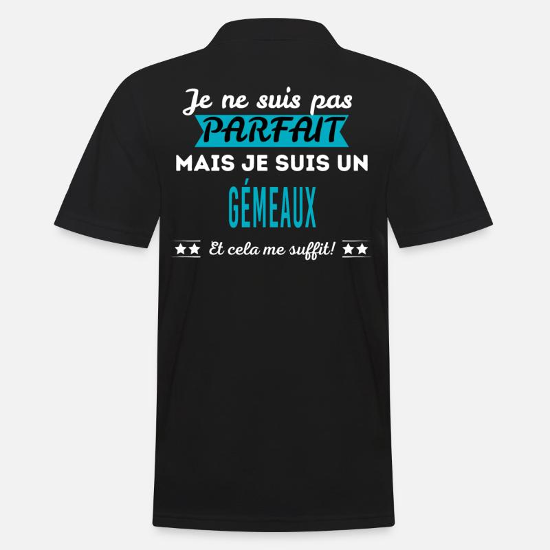 Je ne suis pas parfait GÉMEAUX - Polo Homme - noir