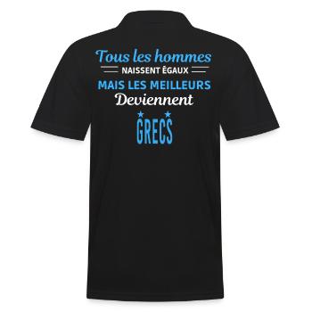 tous les hommes naissent égaux Grecs - Polo Homme - noir - Dos - Kai (181cm)