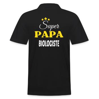 Super Papa BIOLOGISTE ANNIVERSAIRE - Polo Homme - noir - Dos - Kai (181cm)