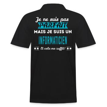 Je ne suis pas parfait INFORMATICIEN - Polo Homme - noir - Dos - Kai (181cm)