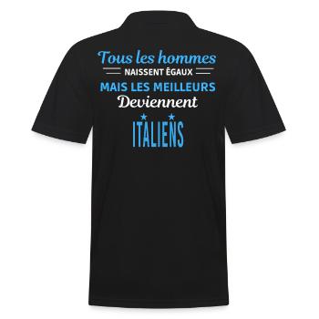 tous les hommes naissent égaux Italiens - Polo Homme - noir - Dos - Kai (181cm)
