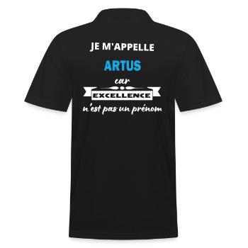 Je m'appelle excellence Artus - Polo Homme - noir - Dos - Kai (181cm)