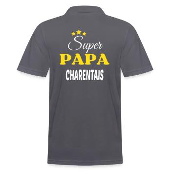 Super Papa CHARENTAIS ANNIVERSAIRE - Polo Homme - charbon - Dos - Nico (186cm)