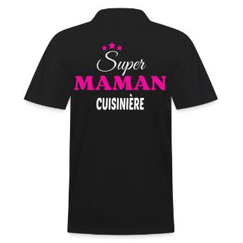 Super maman cuisinière citation - Polo Homme - noir - Dos - Kai (181cm)