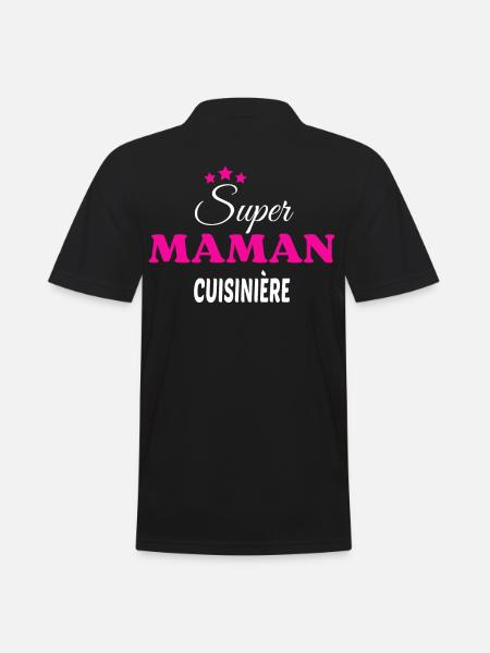 Super maman cuisinière citation - Polo Homme - noir