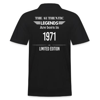 LEGENDS ARE BORN IN 1971 LIMITED EDITION - Men's Polo Shirt - black - Back - Kai (181cm)