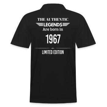 LEGENDS ARE BORN IN 1967 LIMITED EDITION - Men's Polo Shirt - black - Back - Kai (181cm)