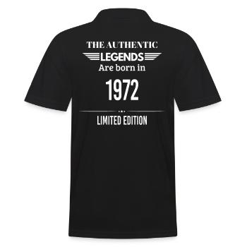 LEGENDS ARE BORN IN 1972 LIMITED EDITION - Men's Polo Shirt - black - Back - Kai (181cm)