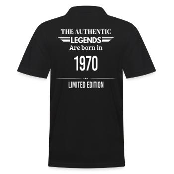 LEGENDS ARE BORN IN 1970 LIMITED EDITION - Men's Polo Shirt - black - Back - Kai (181cm)