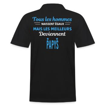 tous les hommes naissent égaux Papys - Polo Homme - noir - Dos - Kai (181cm)