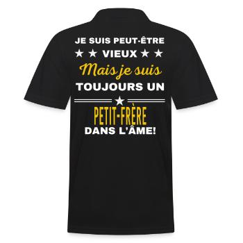 Je suis peut-être vieux PETIT-FRÈRE - Polo Homme - noir - Dos - Kai (181cm)