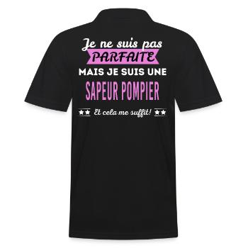 Je ne suis pas parfaite sapeur pompier - Polo Homme - noir - Dos - Kai (181cm)