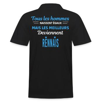 tous les hommes naissent égaux Rennais - Polo Homme - noir - Dos - Kai (181cm)
