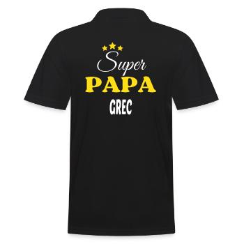 Super Papa GREC ANNIVERSAIRE - Polo Homme - noir - Dos - Kai (181cm)