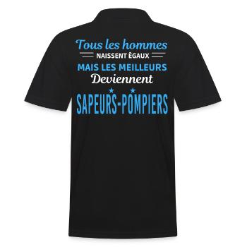 tous les hommes naissent égaux Sapeurs-pompiers - Polo Homme - noir - Dos - Kai (181cm)