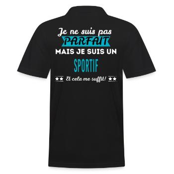 Je ne suis pas parfait SPORTIF - Polo Homme - noir - Dos - Kai (181cm)