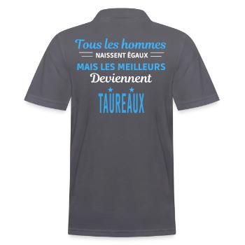 tous les hommes naissent égaux Taureaux - Polo Homme - charbon - Dos - Nico (186cm)