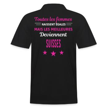 femmes naissent les meilleurs Suisses - Polo Homme - noir - Dos - Kai (181cm)