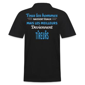 tous les hommes naissent égaux Tireurs - Polo Homme - noir - Dos - Kai (181cm)