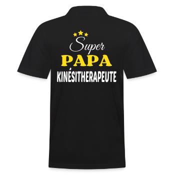 Super Papa KINÉSITHERAPEUTE ANNIVERSAIRE - Polo Homme - noir - Dos - Kai (181cm)