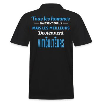 tous les hommes naissent égaux Viticulteurs - Polo Homme - noir - Dos - Kai (181cm)