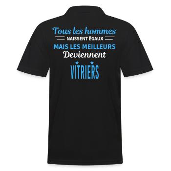 tous les hommes naissent égaux Vitriers - Polo Homme - noir - Dos - Kai (181cm)