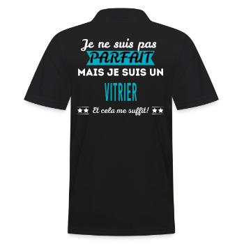 Je ne suis pas parfait VITRIER - Polo Homme - noir - Dos - Kai (181cm)