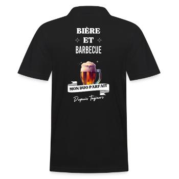 Bière Mon duo parfait depuis toujours et barbecue - Polo Homme - noir - Dos - Kai (181cm)
