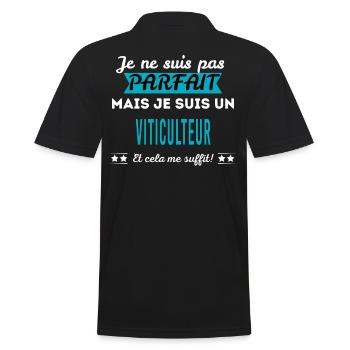 Je ne suis pas parfait VITICULTEUR - Polo Homme - noir - Dos - Kai (181cm)