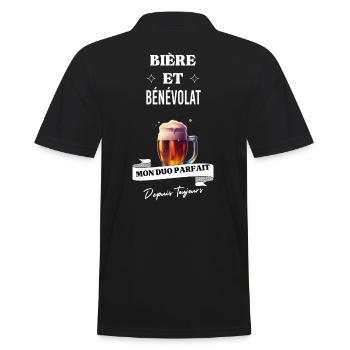 Bière Mon duo parfait depuis toujours et bénévolat - Polo Homme - noir - Dos - Kai (181cm)