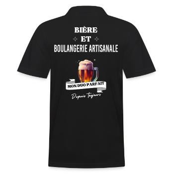 Bière duo parfait depuis boulangerie artisanale - Polo Homme - noir - Dos - Kai (181cm)